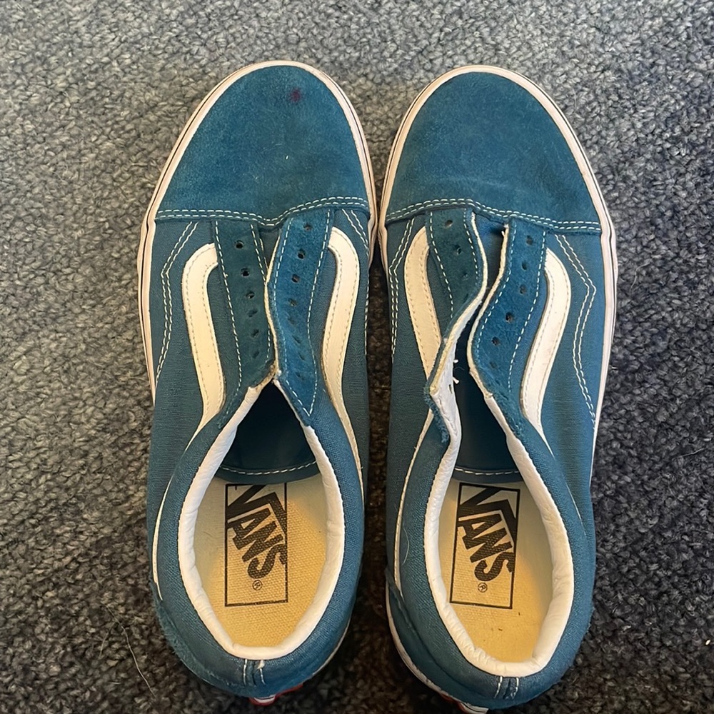 Suede Vans W 8.5 with white trim